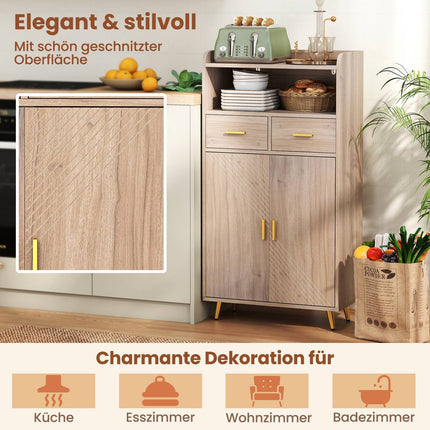 Armoire polyvalente avec étagère réglable et tiroirs