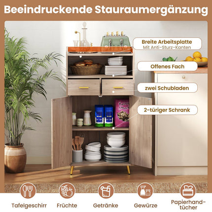 Armoire polyvalente avec étagère réglable et tiroirs