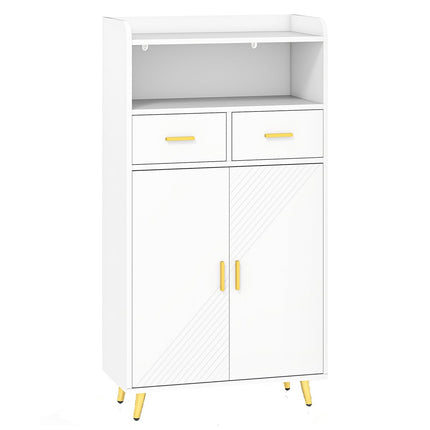 Mehrzweck-Schrank weiß mit verstellbarem Regal & Schubladen