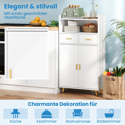 Mehrzweck-Schrank weiß mit verstellbarem Regal & Schubladen