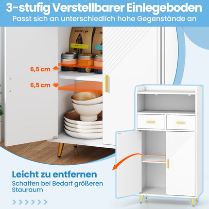 Mehrzweck-Schrank weiß mit verstellbarem Regal & Schubladen