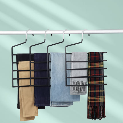 Cintres à pantalons multiples, antidérapants, gain de place, 5 niveaux