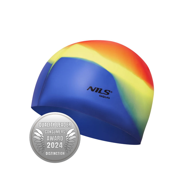 Bonnet de bain multicolore en silicone - Taille adulte