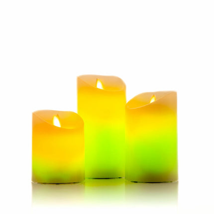 Mehrfarbige LED-Kerzen mit Flammeneffekt und Fernbedienung Lendles InnovaGoods 3 Einheiten