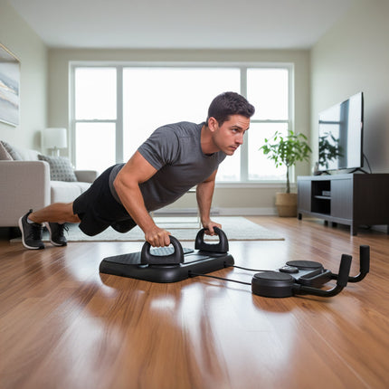 Planche d'exercice multifonctionnelle avec bandes de résistance