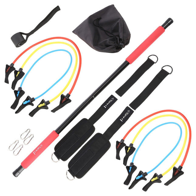 Ensemble de barres de Pilates multifonctions avec bandes de résistance