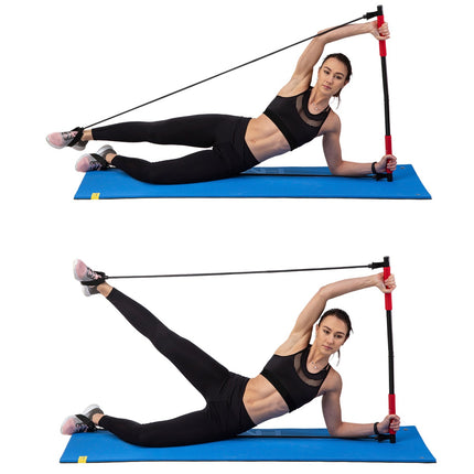 Multifunktionaler Pilates-Stab mit Widerstandsbändern