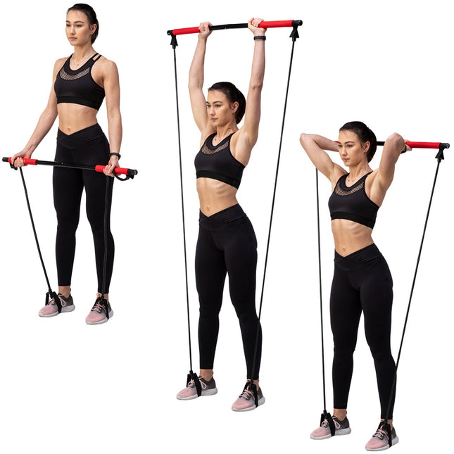 Barre de Pilates multifonctionnelle avec bandes de résistance