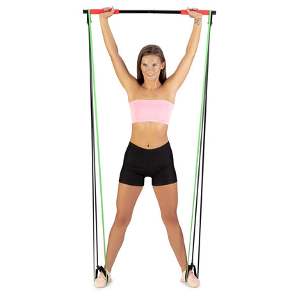 Multifunktionaler Pilates-Stab mit Widerstandsbändern