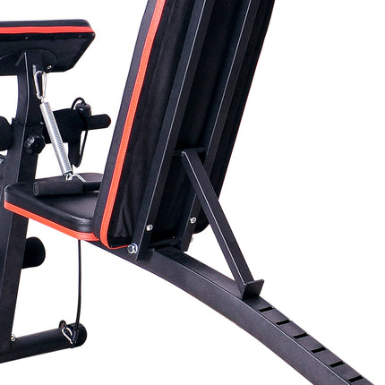 Multifunktions-Hantelbank Kraftstation mit Federbooster Trainingsbank Gewicht bis 120kg Schwarz 54 x 160 x 106 cm