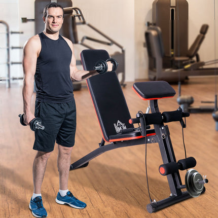 Multifunktions-Hantelbank Kraftstation mit Federbooster Trainingsbank Gewicht bis 120kg Schwarz 54 x 160 x 106 cm