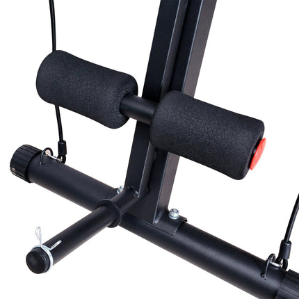 Multifunktions-Hantelbank Kraftstation mit Federbooster Trainingsbank Gewicht bis 120kg Schwarz 54 x 160 x 106 cm