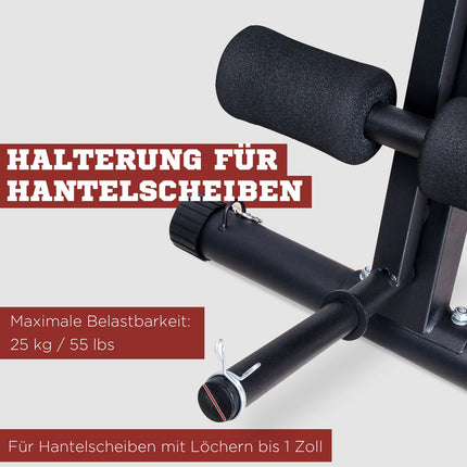 Multifunktions-Hantelbank Kraftstation mit Federbooster Trainingsbank Gewicht bis 120kg Schwarz 54 x 160 x 106 cm