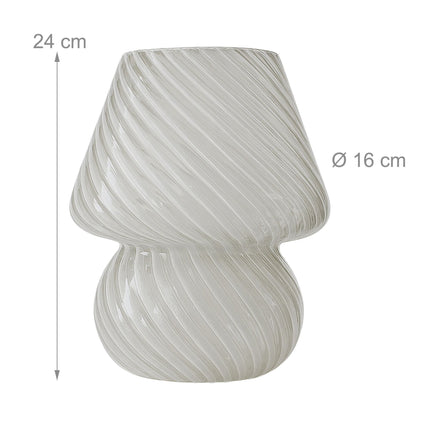 Pilz-Glastischlampe, LED, 3 Lichtfarben