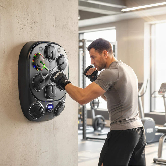 Machine de boxe musicale avec lumières LED et Bluetooth