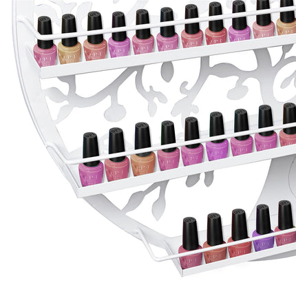 Nagellackregal, 5-stufig, wandmontiert, Metall, Weiß