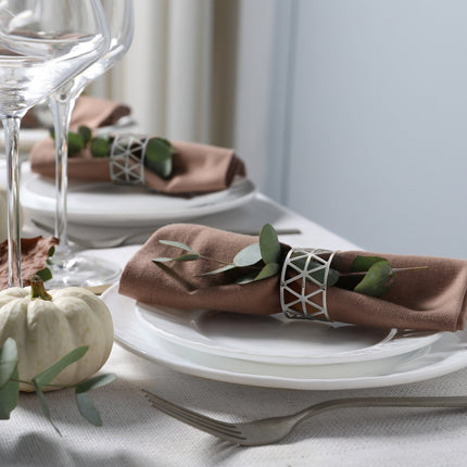 Serviettenringe 12er-Set – Metall Geometrisches Design