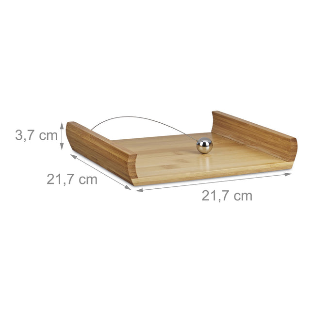 Napkin holder in bamboo with weights