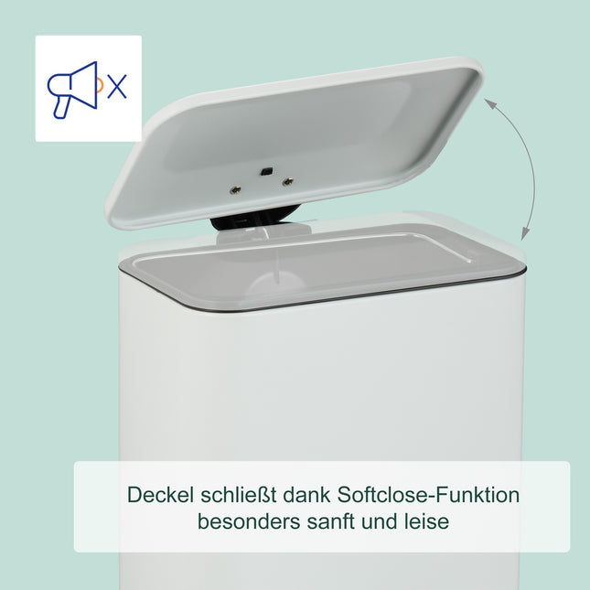 Schmaler Badezimmereimer 5L – Soft-Close, Fußpedal