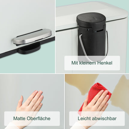 Poubelle de salle de bain étroite 5 L - Fermeture en douceur, pédale