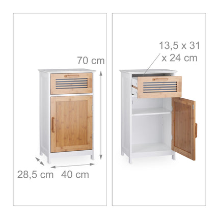 Armoire de salle de bain étroite avec tiroir