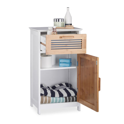 Armoire de salle de bain étroite avec tiroir