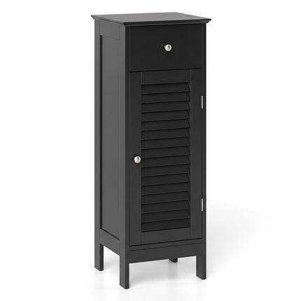 Armoire de rangement étroite pour salle de bain avec étagère réglable, noire