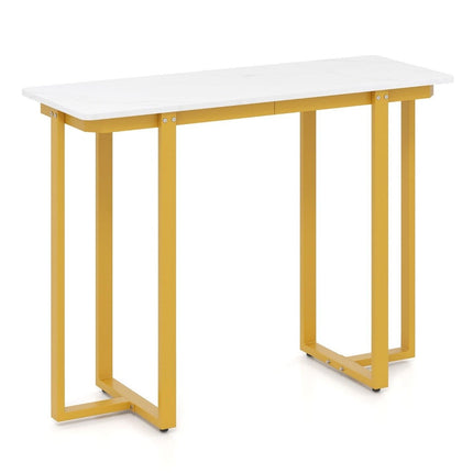 Console étroite avec plateau en faux marbre, 107 x 40 cm