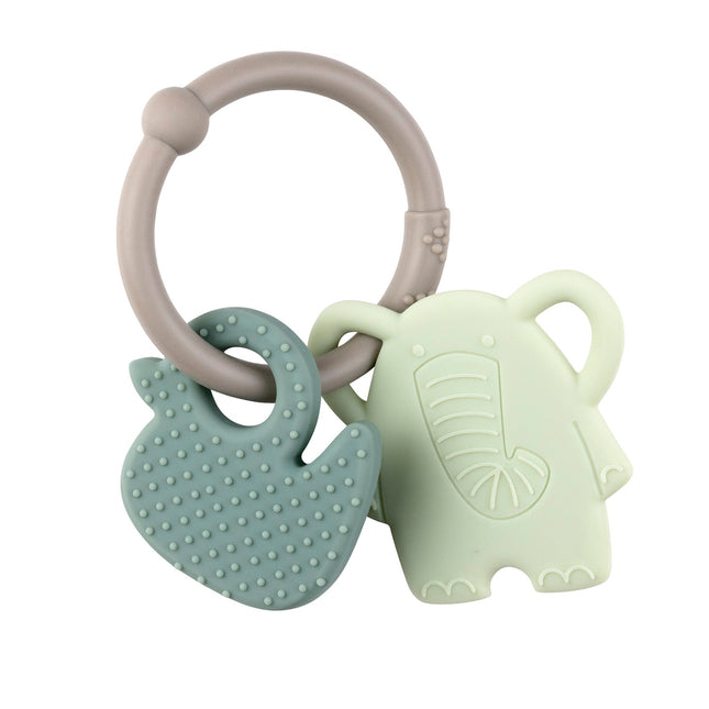 Nattou Beißring Elefant & Ente, Grau