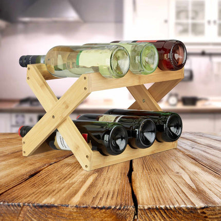 Weinregal aus natürlichem Bambus