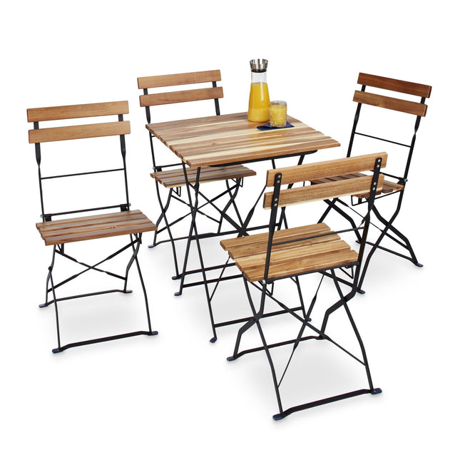 Chaise de jardin naturelle en lot de 4