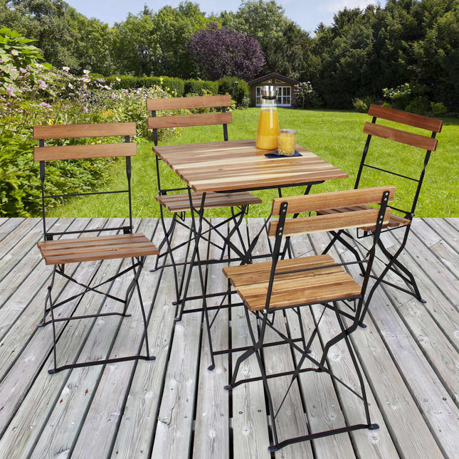 Chaise de jardin naturelle en lot de 4