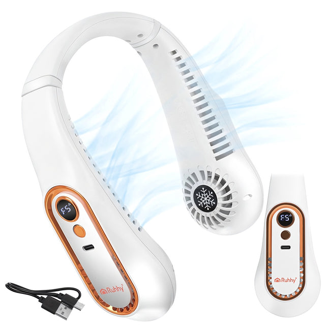 Ventilateur de cou portable sans fil avec chargement USB-C
