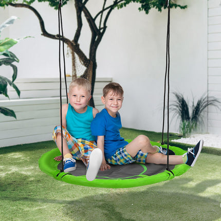 Grüne Nestschaukel, Ø110 cm, verstellbar für 3-12 Jahre, 150 kg Tragkraft