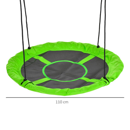 Grüne Nestschaukel, Ø110 cm, verstellbar für 3-12 Jahre, 150 kg Tragkraft