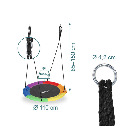 Balançoire nid 110 cm - Ronde, pour le jardin et l'intérieur