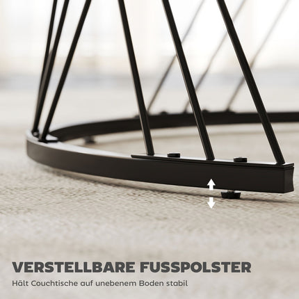 Verschachtelbarer Couchtisch-Set, Marmor-Optik, Weiß, 2-teilig