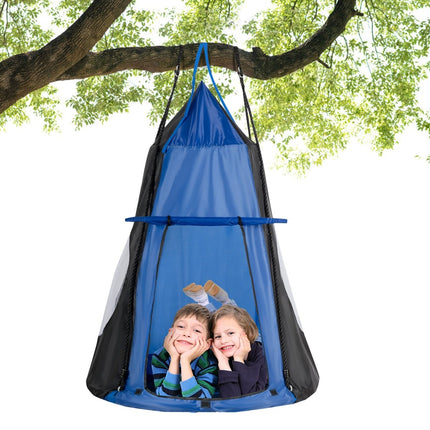 Nestschaukel Kinderschaukel Gestell Max. Belastbarkeit 150 kg 100 cm Durchmesser Blau