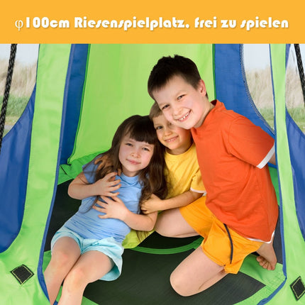 Nestschaukel Kinderschaukel Gestell Max. Belastbarkeit 150 kg 100 cm Durchmesser Grün