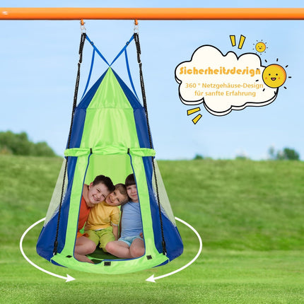 Nestschaukel Kinderschaukel Gestell Max. Belastbarkeit 150 kg 100 cm Durchmesser Grün
