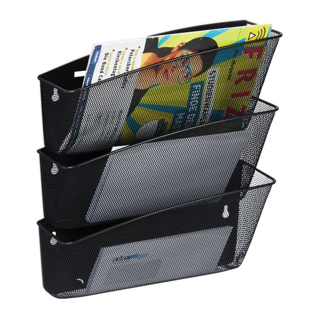 Lot de 3 porte-journaux muraux