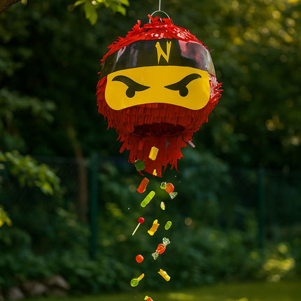 Ninja Piñata-Set mit Schläger und Maske für Kinderpartys