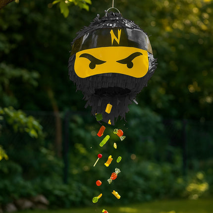 Ensemble de piñata ninja avec batte et masque pour les fêtes d'enfants