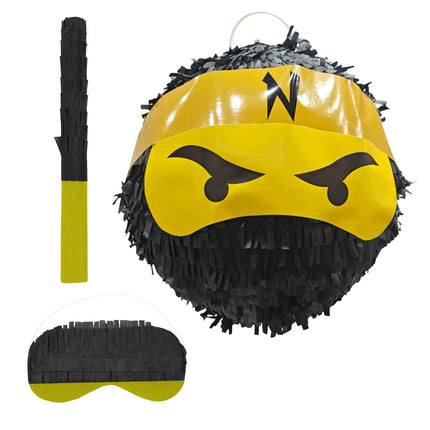 Ensemble de piñata ninja avec batte et masque pour les fêtes d'enfants