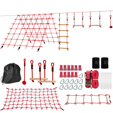 Ninja Slackline-Set für Kinder, 150x300 cm Kletternetz