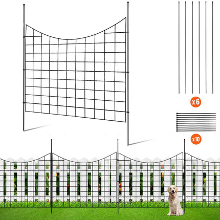 No-Dig Metal Garden Fence Panels, 36.6 in, 5 Pack
