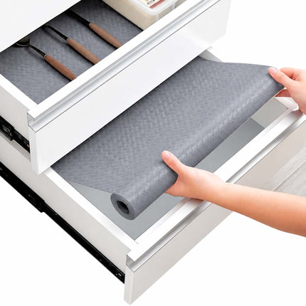 Non-Slip Cut-to-Size Drawer Liner 6 m for Kitchen and Fridge, EVA, Grey