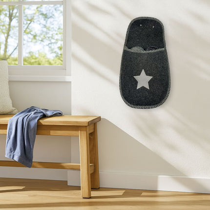 Pantoufles d'intérieur antidérapantes en feutre, lot de 6 paires avec sac de rangement