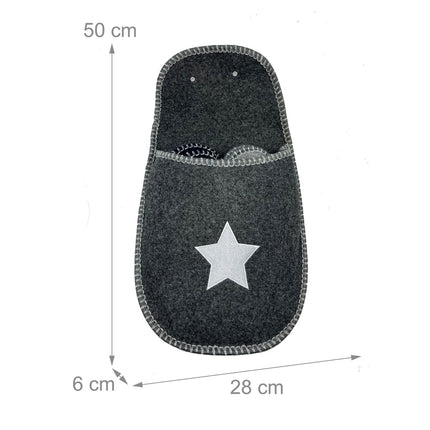 Pantoufles d'intérieur antidérapantes en feutre, lot de 6 paires avec sac de rangement