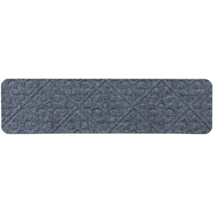 Marches d'escalier antidérapantes gris clair, lot de 15, 76 x 20 cm